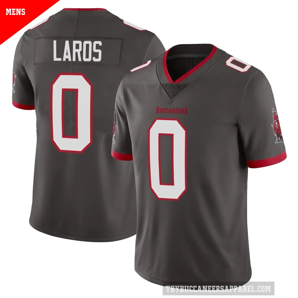 Men's Tampa Bay Buccaneers ＃0 Aidan Laros Limited Pewter Alternate Vapor Jersey