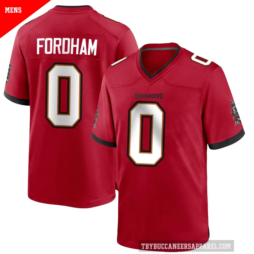 Men's Tampa Bay Buccaneers ＃0 Caden Fordham Red Game Team Color Jersey