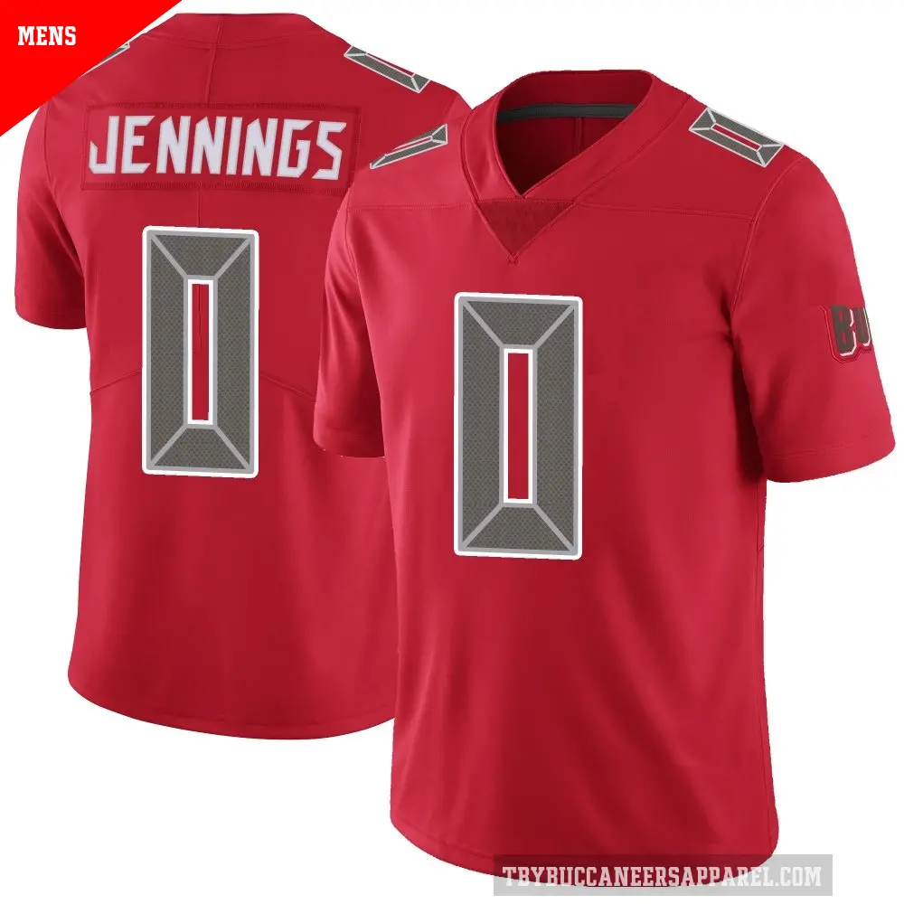 Men's Tampa Bay Buccaneers ＃0 Deion Jennings Red Limited Color Rush Jersey