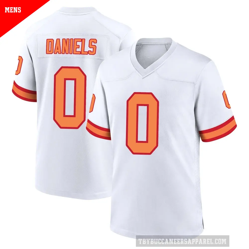 Men's Tampa Bay Buccaneers ＃0 Jalon Daniels White Game '76 Jersey