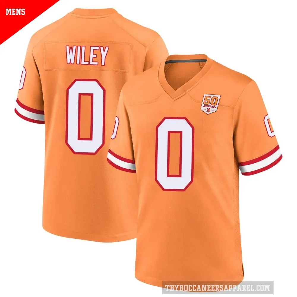 Men's Tampa Bay Buccaneers ＃0 Michael Wiley Cream Game sicle 50th Season Jersey
