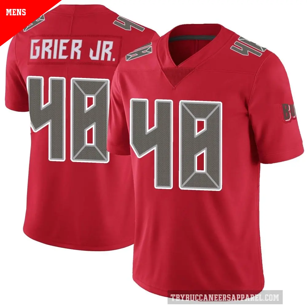 Men's Tampa Bay Buccaneers ＃48 Antonio Grier Jr. Red Limited Color Rush Jersey