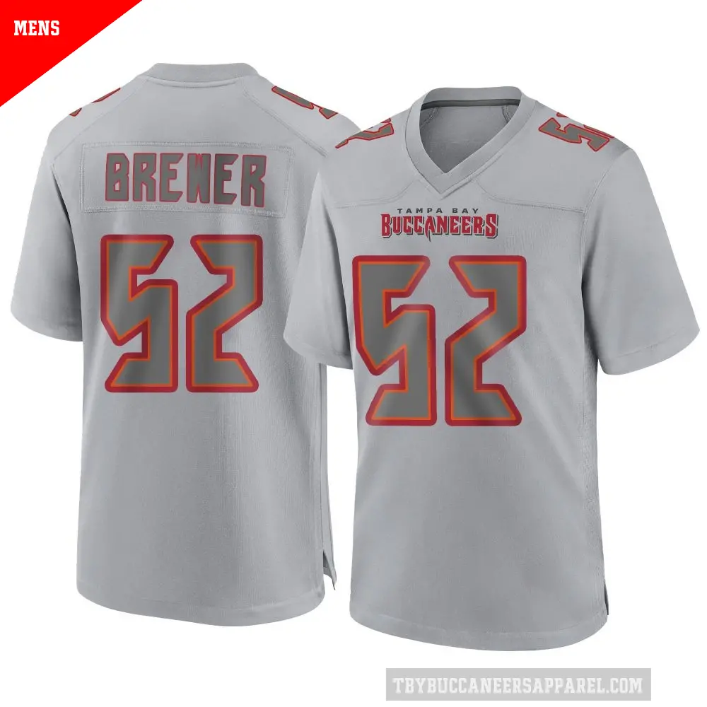 Men's Tampa Bay Buccaneers ＃52 C.J. Brewer Gray Game Atmosphere Fashion Jersey