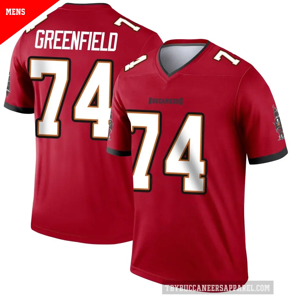Men's Tampa Bay Buccaneers ＃74 Garret Greenfield Red Legend Jersey