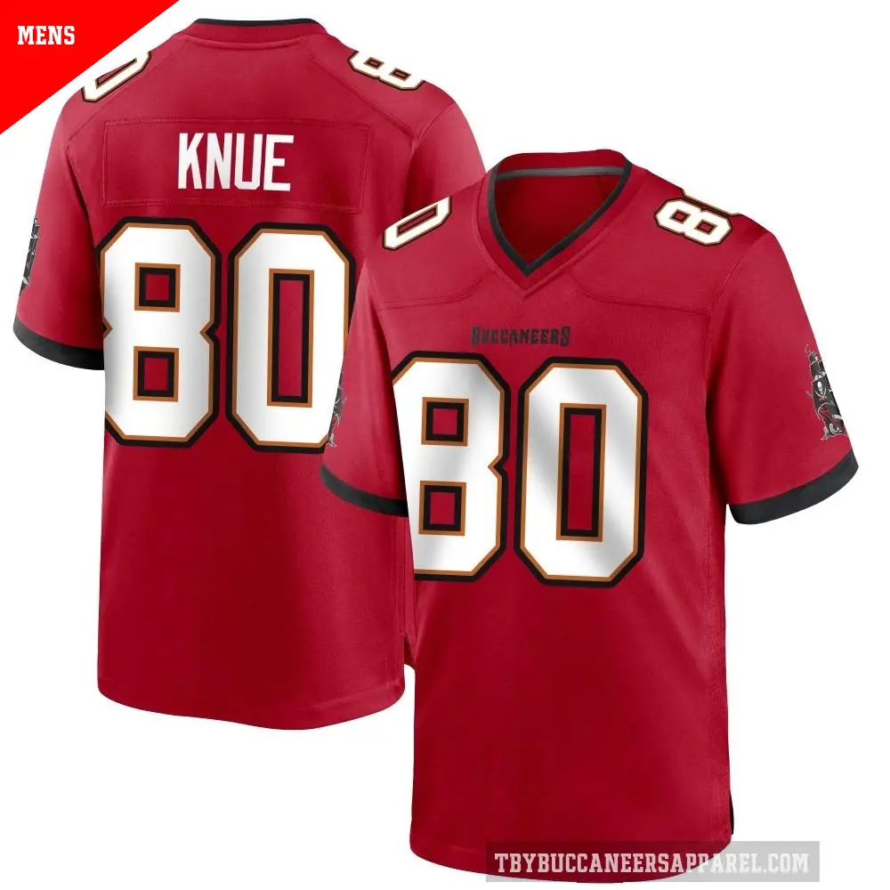 Men's Tampa Bay Buccaneers ＃80 Tanner Knue Red Game Team Color Jersey