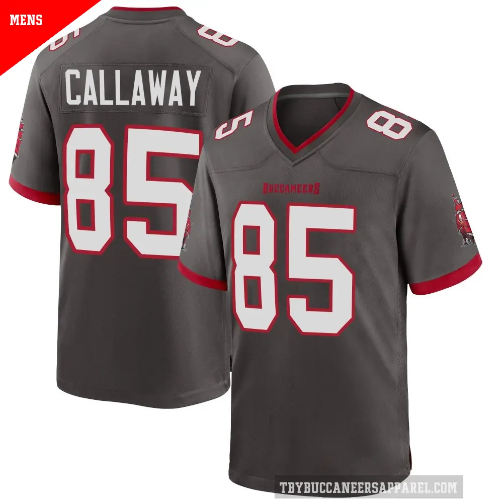 Men's Tampa Bay Buccaneers ＃85 Marquez Callaway Game Pewter Alternate Jersey