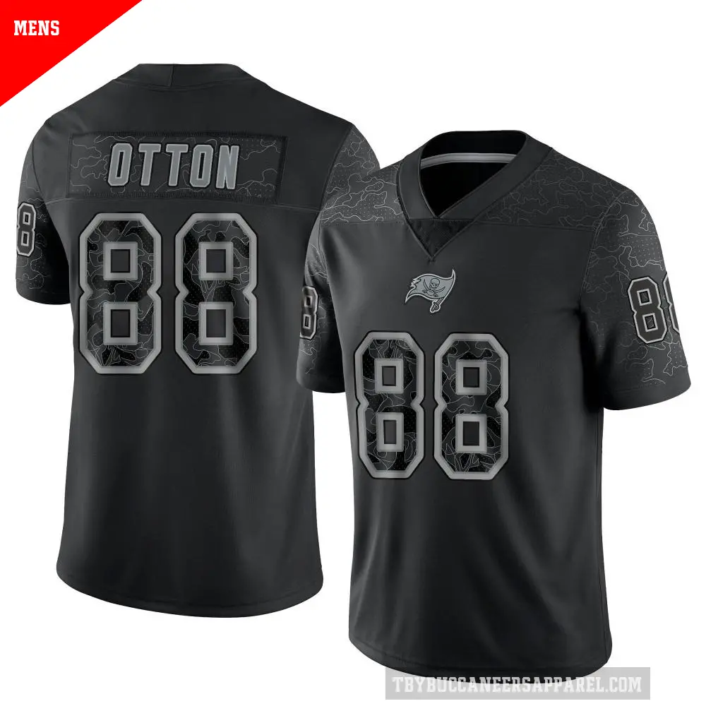 Men's Tampa Bay Buccaneers ＃88 Cade Otton Black Limited Reflective Jersey