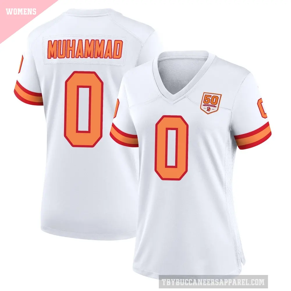 Women's Tampa Bay Buccaneers ＃0 Al-Quadin Muhammad White Game '76 50th Season Jersey