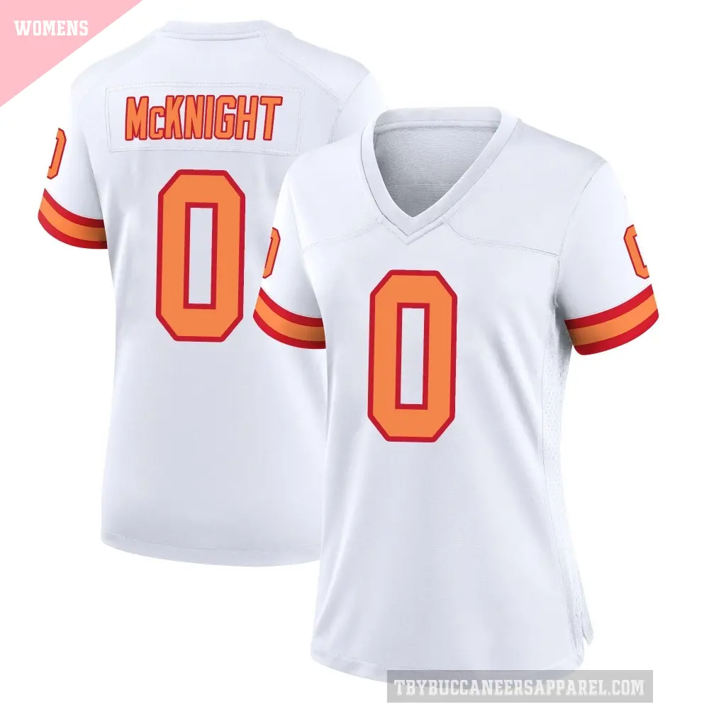 Women's Tampa Bay Buccaneers ＃0 Deshawn McKnight White Game '76 Jersey