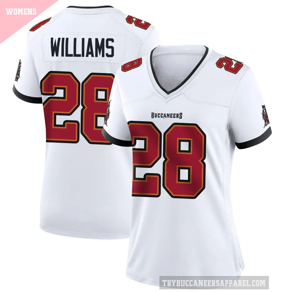 Women's Tampa Bay Buccaneers ＃28 Damarion Williams White Game Jersey