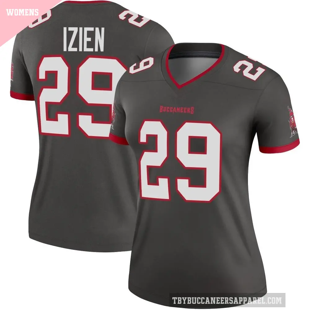 Women's Tampa Bay Buccaneers ＃29 Christian Izien Legend Pewter Alternate Jersey