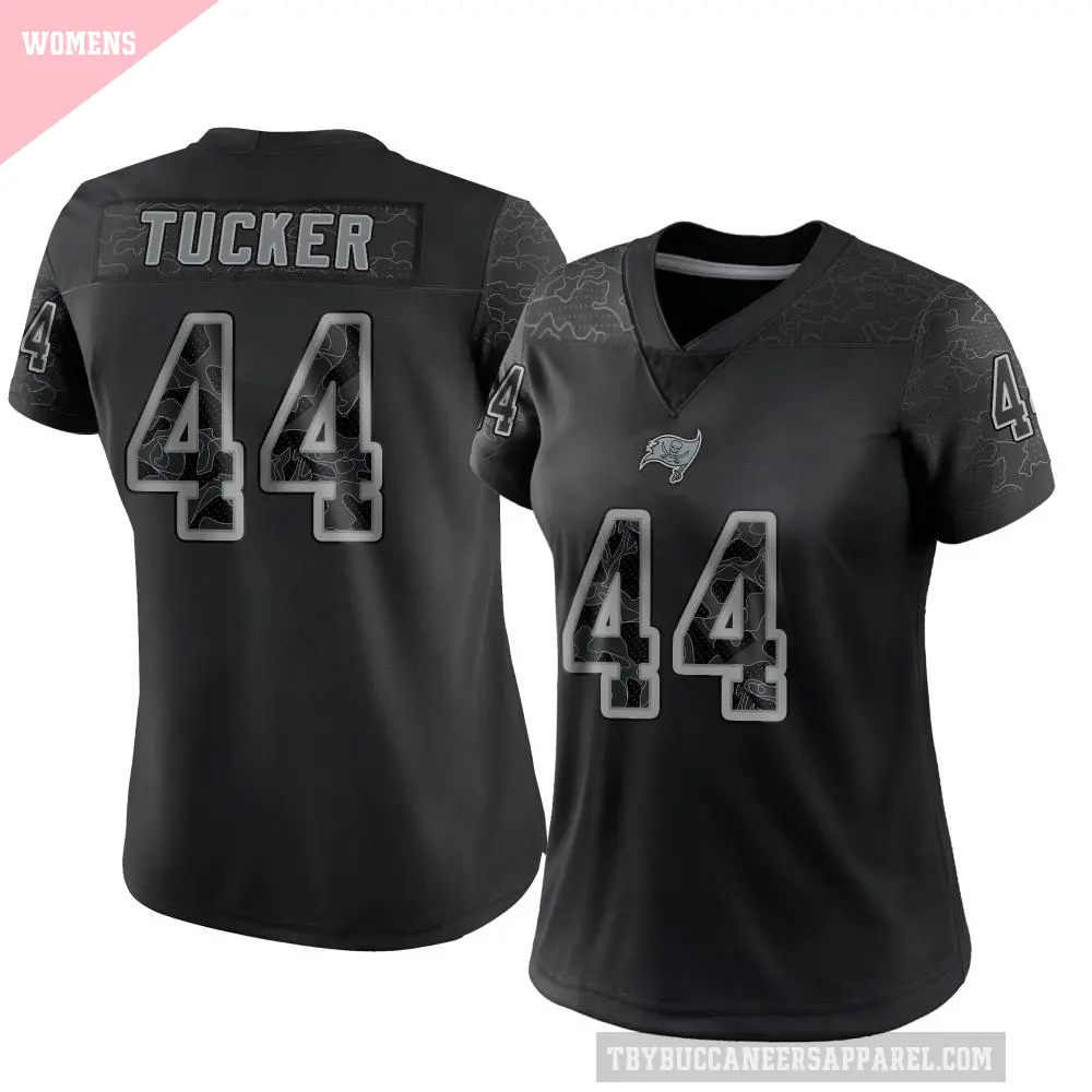 Women's Tampa Bay Buccaneers ＃44 Sean Tucker Black Limited Reflective Jersey