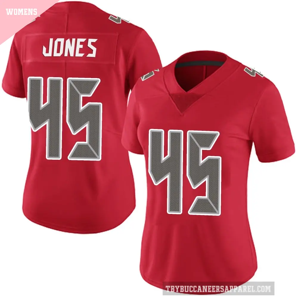 Women's Tampa Bay Buccaneers ＃45 Deion Jones Red Limited Team Color Vapor Untouchable Jersey