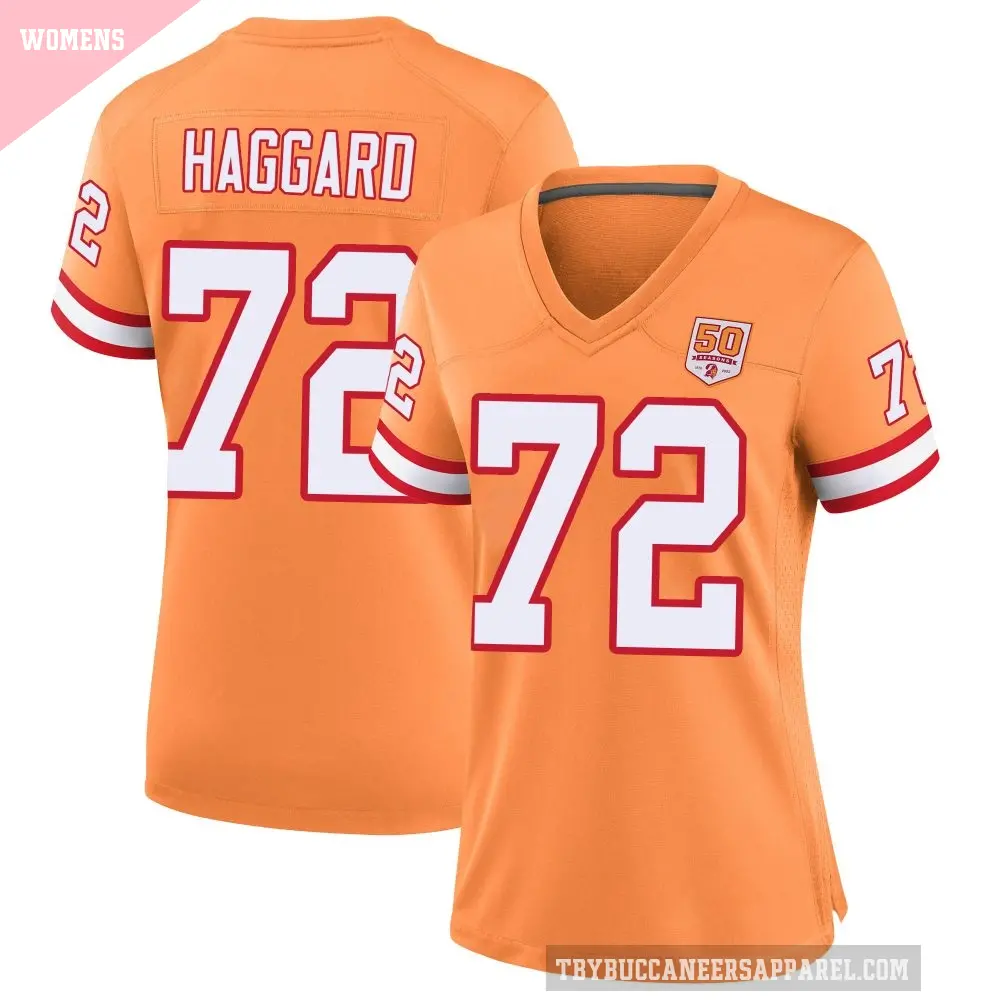 Women's Tampa Bay Buccaneers ＃72 Luke Haggard Cream Game sicle 50th Season Jersey
