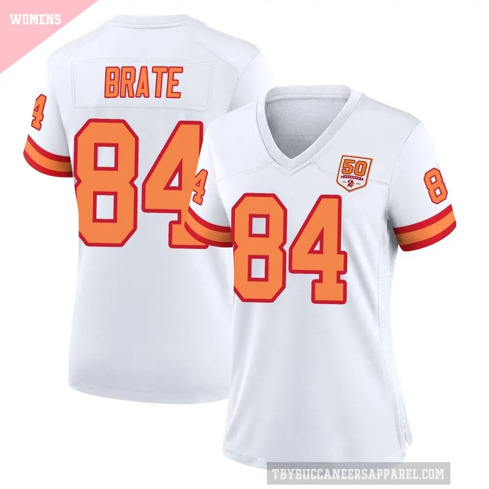 Women's Tampa Bay Buccaneers ＃84 Cameron Brate White Game '76 50th Season Jersey
