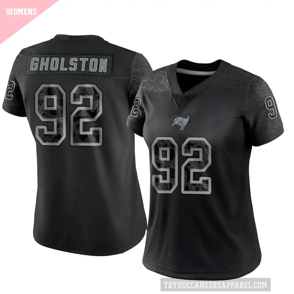 Women's Tampa Bay Buccaneers ＃92 William Gholston Black Limited Reflective Jersey