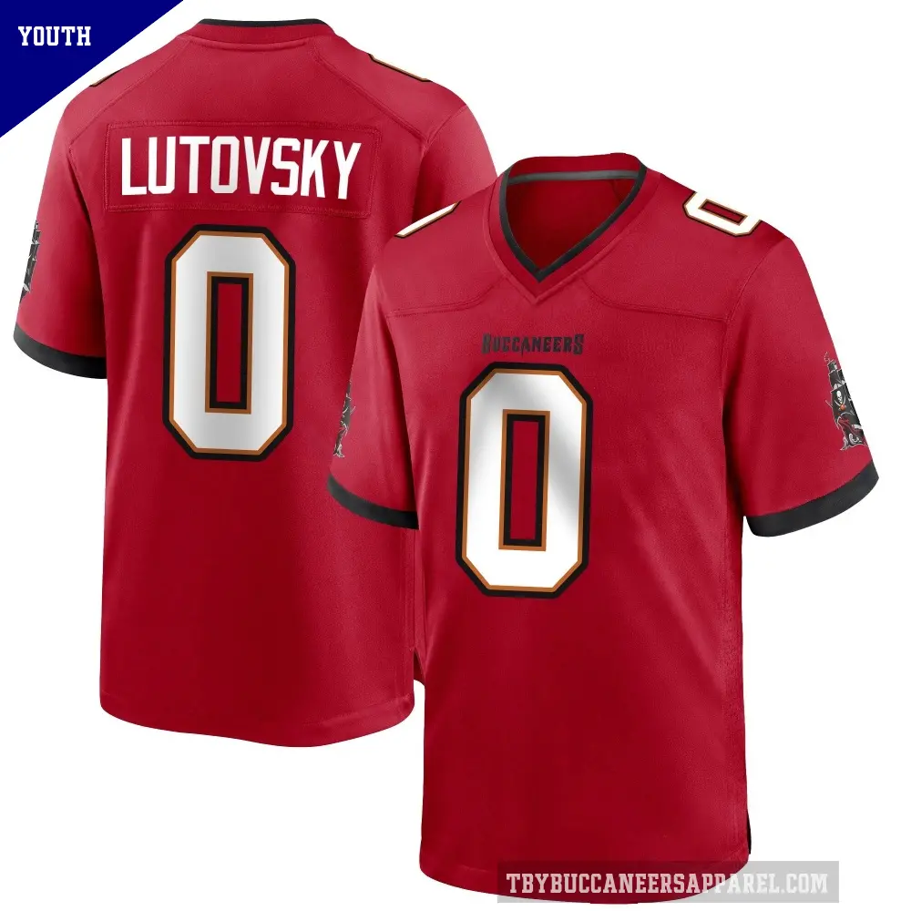 Youth Tampa Bay Buccaneers ＃0 Henry Lutovsky Red Game Team Color Jersey