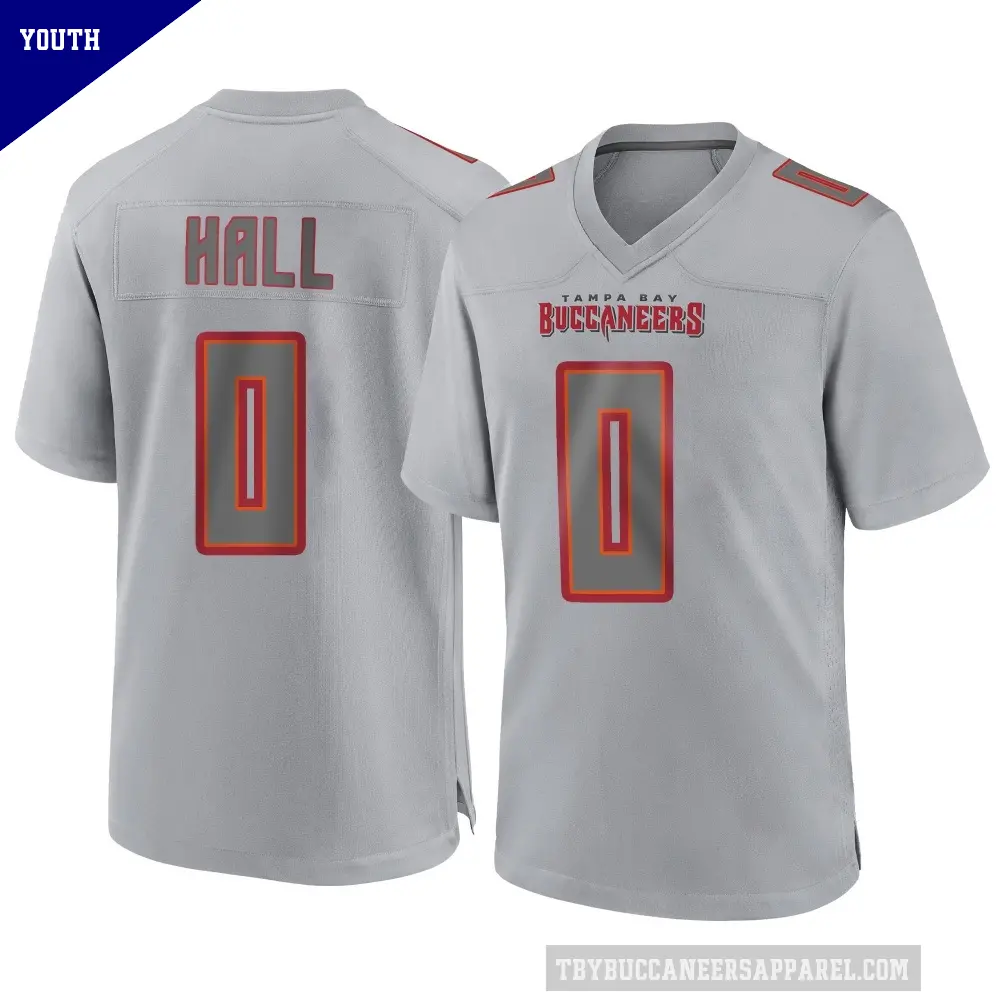 Youth Tampa Bay Buccaneers ＃0 Kemon Hall Gray Game Atmosphere Fashion Jersey