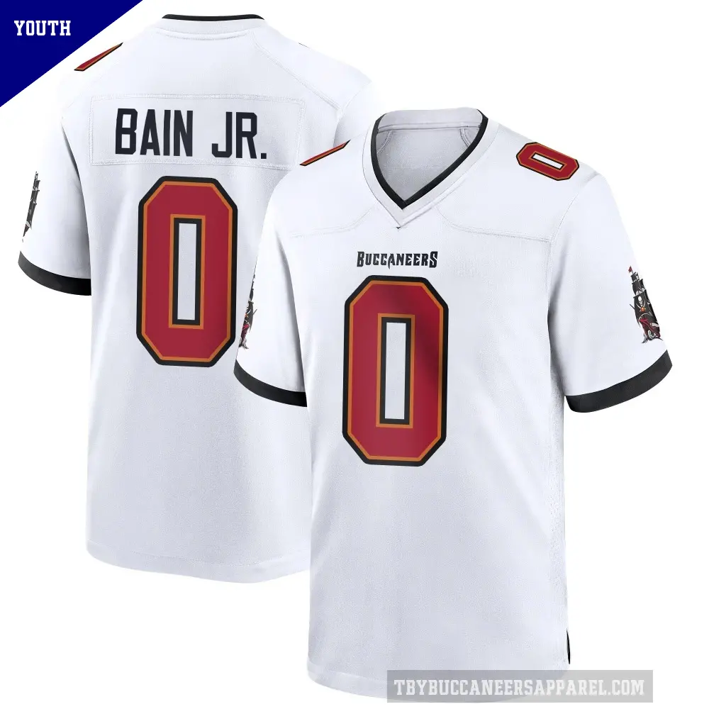 Youth Tampa Bay Buccaneers ＃0 Rueben Bain Jr. White Game Jersey