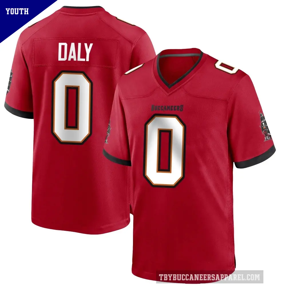 Youth Tampa Bay Buccaneers ＃0 Scott Daly Red Game Team Color Jersey