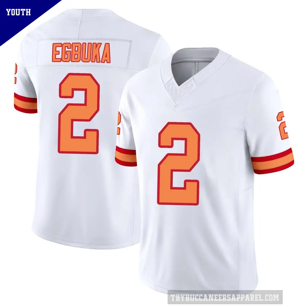 Youth Tampa Bay Buccaneers ＃2 Emeka Egbuka White Limited '76 Vapor F.U.S.E. Jersey