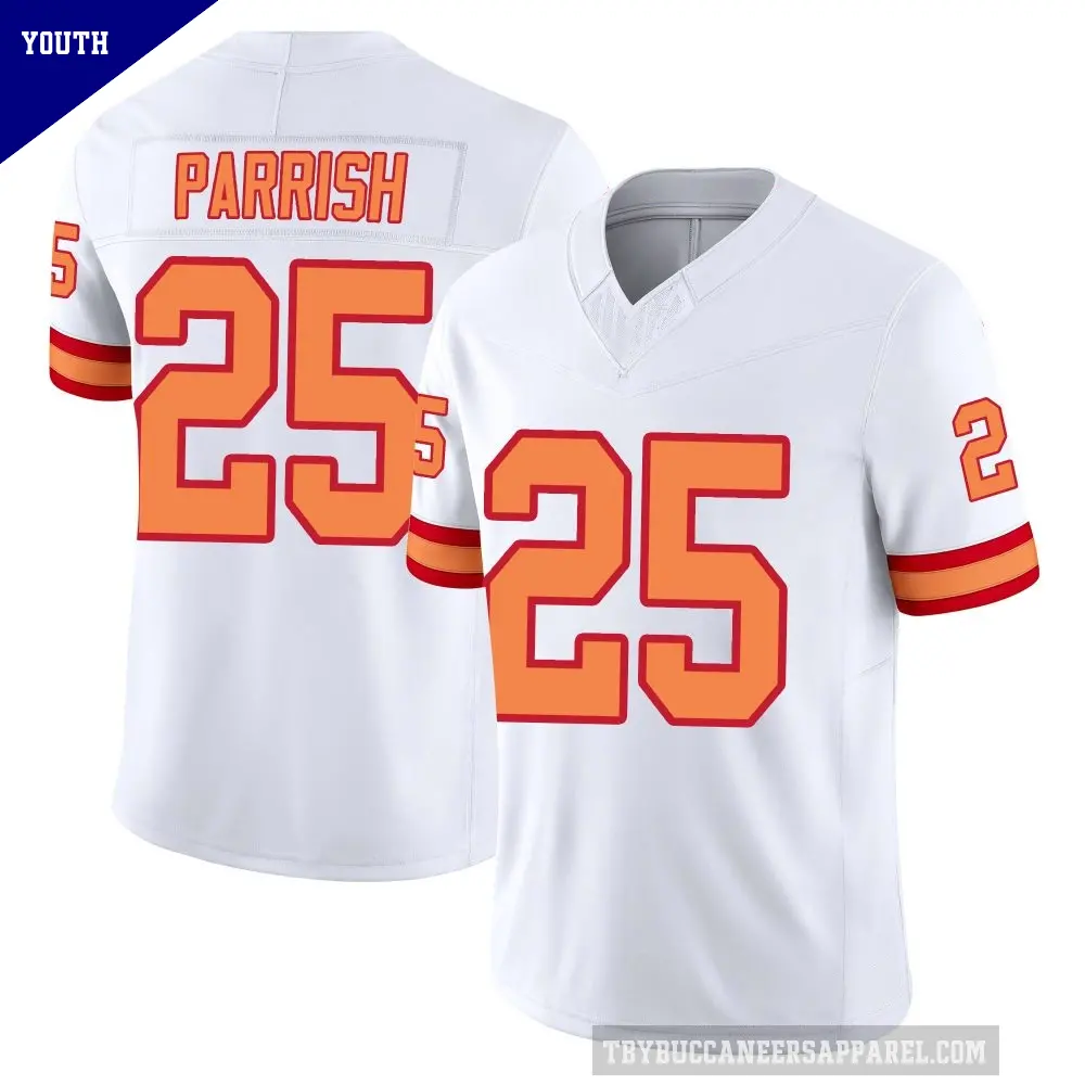 Youth Tampa Bay Buccaneers ＃25 Jacob Parrish White Limited '76 Vapor F.U.S.E. Jersey