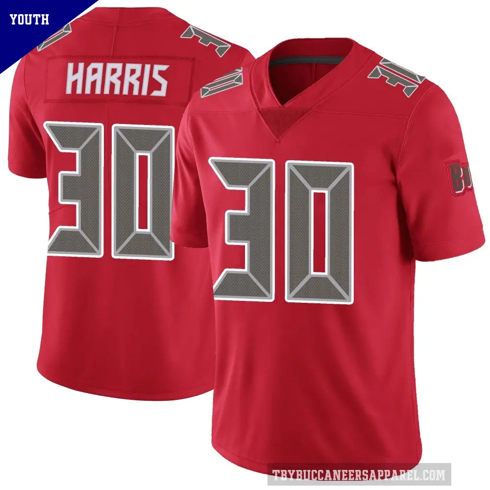 Youth Tampa Bay Buccaneers ＃30 Jacob Harris Red Limited Color Rush Jersey