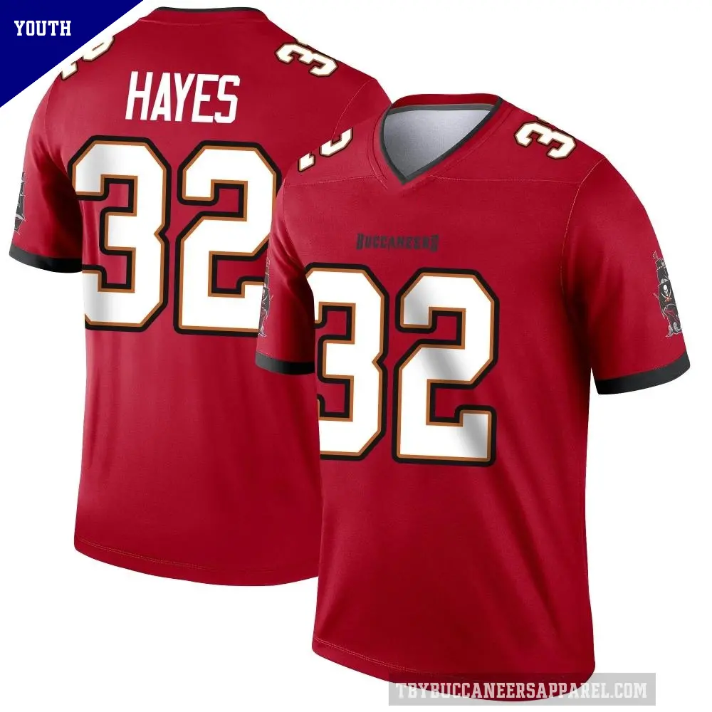 Youth Tampa Bay Buccaneers ＃32 Josh Hayes Red Legend Jersey