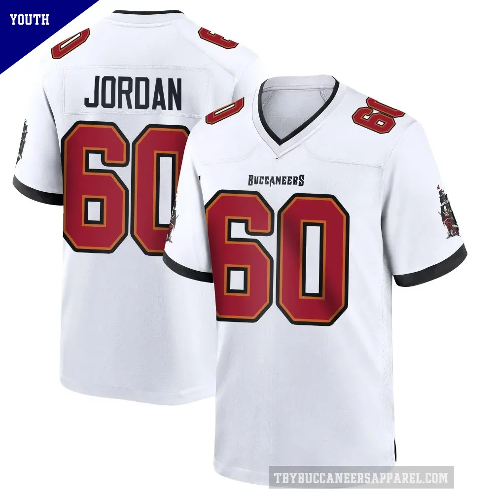 Youth Tampa Bay Buccaneers ＃60 Mike Jordan White Game Jersey