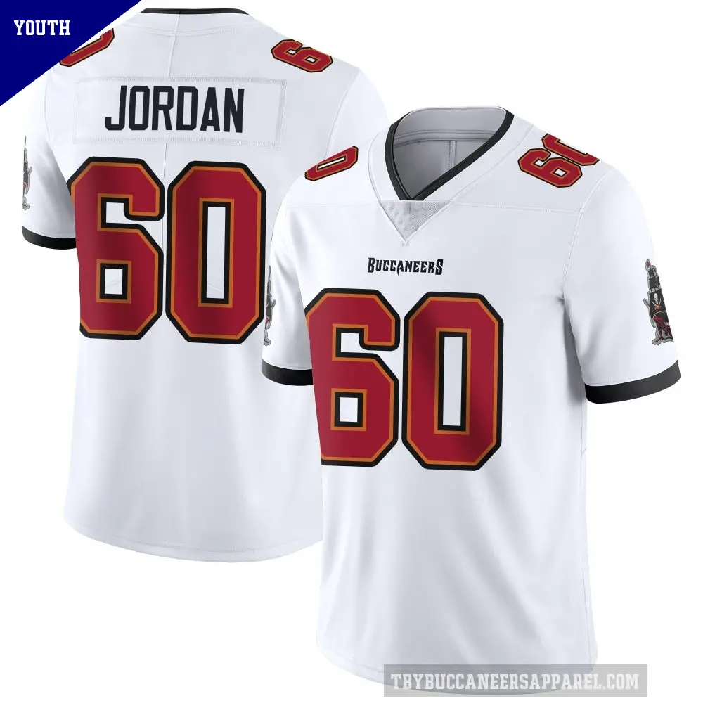 Youth Tampa Bay Buccaneers ＃60 Mike Jordan White Limited Vapor Untouchable Jersey