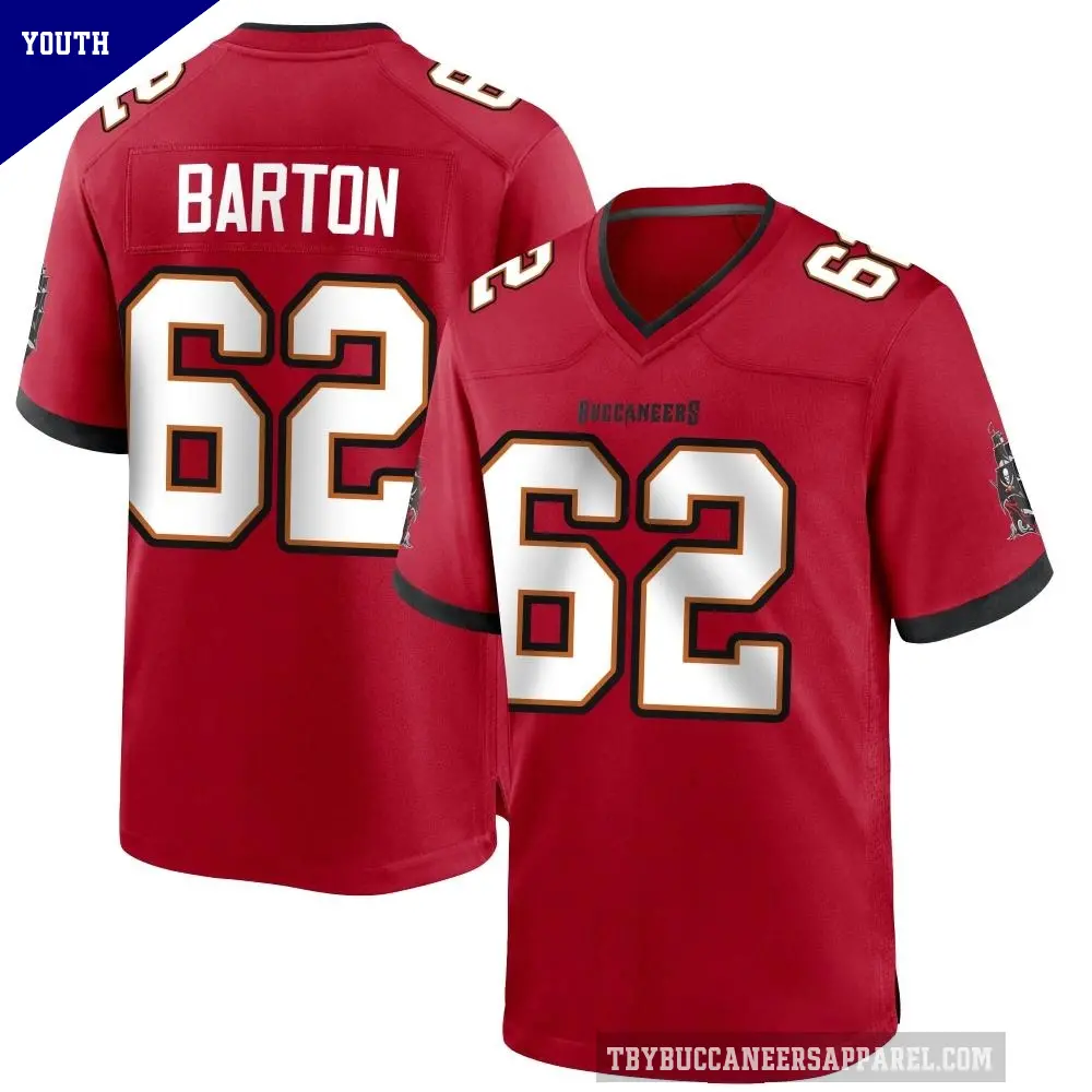 Youth Tampa Bay Buccaneers ＃62 Graham Barton Red Game Team Color Jersey