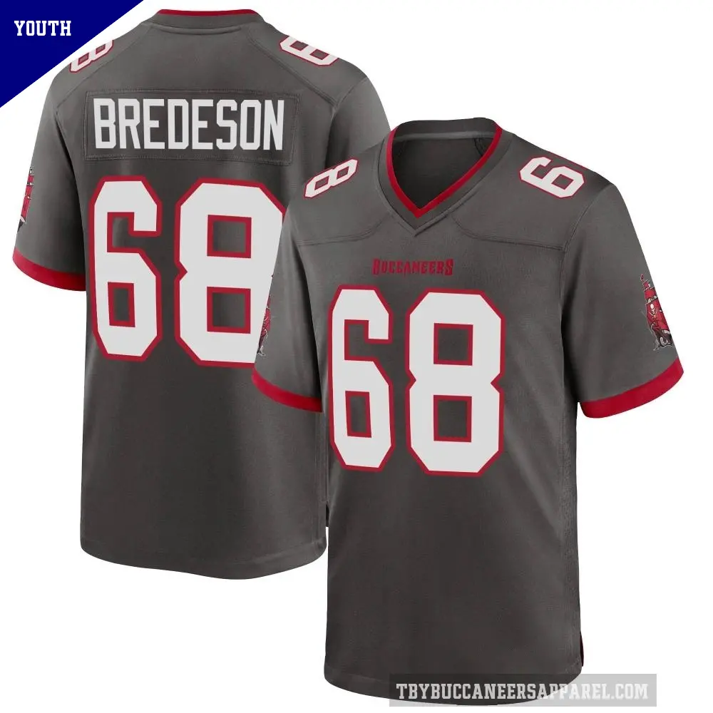 Youth Tampa Bay Buccaneers ＃68 Ben Bredeson Game Pewter Alternate Jersey