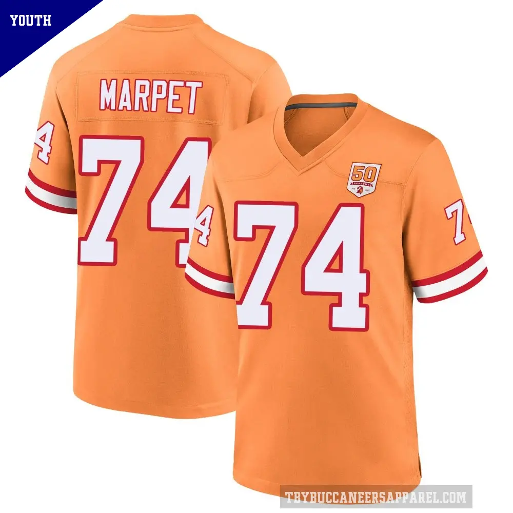 Youth Tampa Bay Buccaneers ＃74 Ali Marpet Cream Game sicle 50th Season Jersey